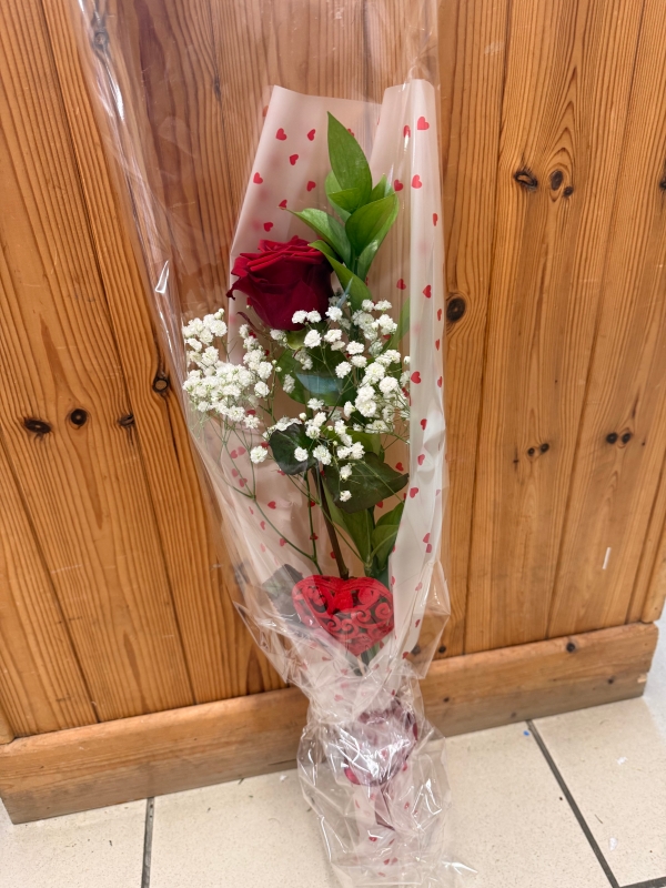 Single Kiss Red Rose