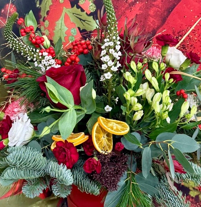 Crimson Christmas Hatbox