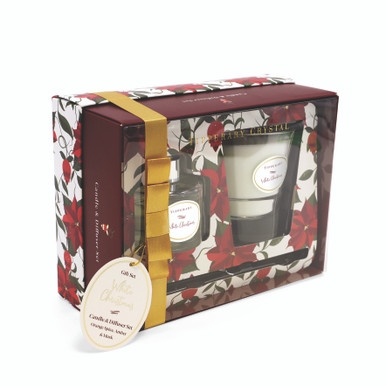 Poinsettia Candle & Diffuser Set – White Christmas