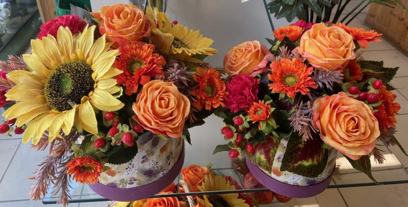 Silk Hatbox Arrangement