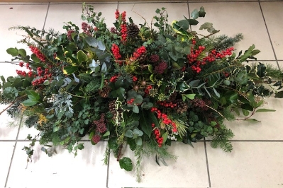 Winter Foliage Coffin Spray