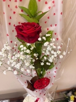 Single Kiss Red Rose