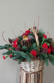 Festive Christmas Basket Arrangement