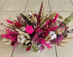 Cerise Pink Dried Flower Arrangement