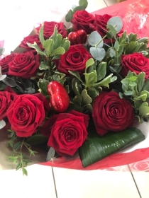 Classic Red Rose Hand Tied