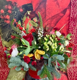 Crimson Christmas Hatbox