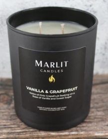 Marlit 8oz Vanilla & Grapefruit Natural Coconut Soy Candle