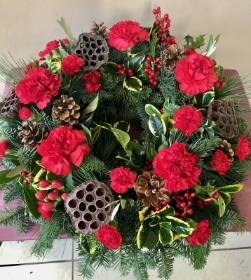 Traditional Christmas Grave Wreath