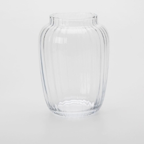 Vintage Ribbed Vase